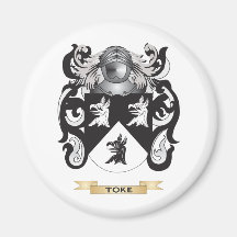 Toke Family Crest (Coat of Arms) Fridge Magnet
