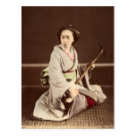 Tokyo Geisha with Shamisen, c. 1870 Post Card