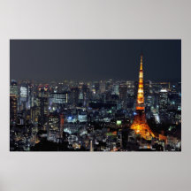 Tokyo Tower by Night Print