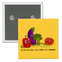 Tomato humour pinback button