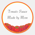 Tomato Sauce Custom Canning Labels Round Stickers