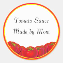 Tomato Sauce Custom Canning Labels Round Stickers