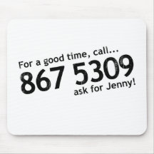 Tommy Tutone 867 5309 Mouse Pad