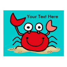 Too Cute Crab Custom Postcard