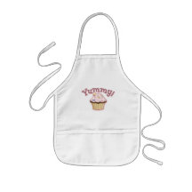 Too cute kids apron-yummy with cupcake
