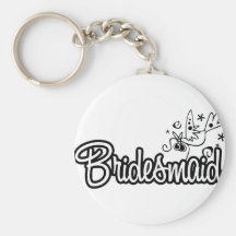 ToonDoveBridesmaidWht Keychain