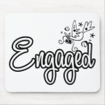 ToonDoveEngaged-Black&White Mousemat