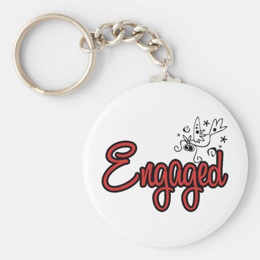 ToonDoveEngagedRed Keychains