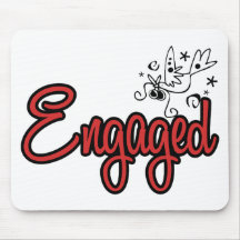 ToonDoveEngagedRed Mouse Pad
