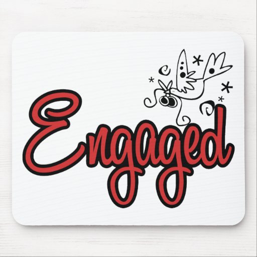 ToonDoveEngagedRed Mouse Pad