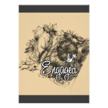 ToonDoveEngagedWhtVintageWatercolor Custom Invite