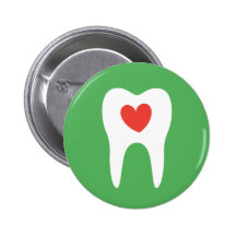 Tooth silhouette love heart dentist dental button