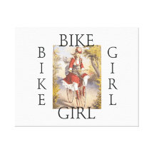 TOP Bike Girl Gallery Wrapped Canvas