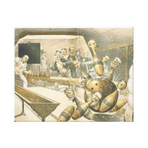 TOP Bowling Old School Canvas Print