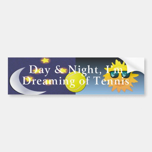 TOP Day Night Tennis Bumper Sticker
