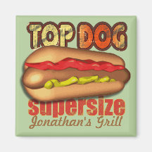 Top Dog Hotdog Personalised Magnets