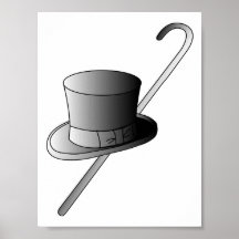 Top Hat and Cane Posters