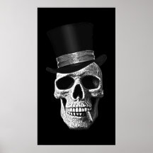 Top hat skull print