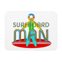 TOP Surfboard Man Rectangle Magnet