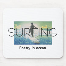 TOP Surfing Poetry in Ocean Mouse Mat