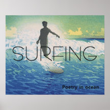 TOP Surfing Poetry in Ocean Poster