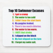 Top Ten Swimmers Excuses Mouse Mats