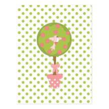 Topiary WIth Bird Post Card