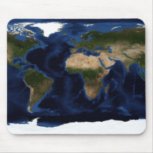 Topographic & bathymetric shading of full earth mousepad