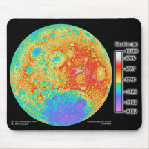 Topographic Colour Map of the Moon's Lunar Surface Mousepad