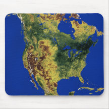 Topographic View of North and Central America Mouse Pads