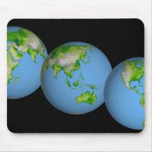 Topographic views of the world mouse pads