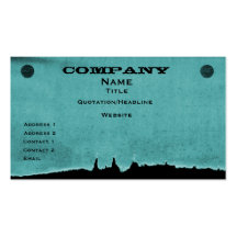 Torn Paper Business Card, Teal