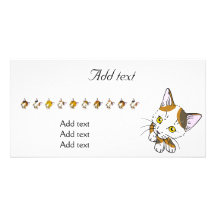Tortoiseshell cat (三毛猫) personalized photo card