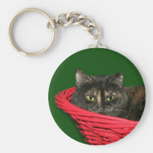 Tortoiseshell cat Christmas Keychains