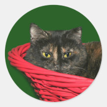 Tortoiseshell Christmas Round Sticker