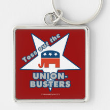 Toss Out the GOP UNION-BUSTERS! Key Chain