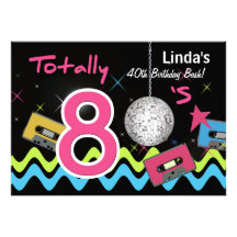 totally 80's retro  party Invitation