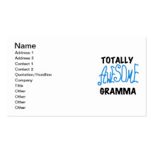 Totally Awesome Gramma Blue Tshirts Gifts Business Card Template