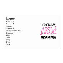 Totally Awesome Gramma Pink Tshirts Gifts Business Card Template