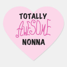 Totally Awesome Nonna Pink T-shirts and Gifts Heart Sticker