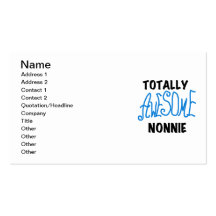 Totally Awesome Nonnie Blue Text Tshirts and Gifts Business Card