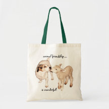 Tote Bag Jack Russell Terrier and Lamb