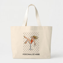Tote Bags - Girl in a Martini Glass, Olivia