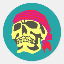 Totenkopf Schädel Kopftuch skull bandanna scarf Runde Aufkleber