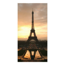 Tour eiffel at sunrise from the trocadero photo card template