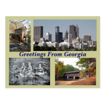 Tourist sites Georgia Postcard