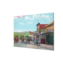 Tourists Departing for Tijuana Scene Stretched Canvas Print