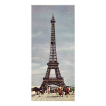 Tourists Travelling Paris Sightseeing Eiffel Tower Rack Card Design