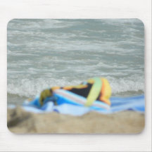 Towel on The Beach Mouse Pads