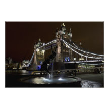 Tower Bridge And The Girl and Dolphin Statue